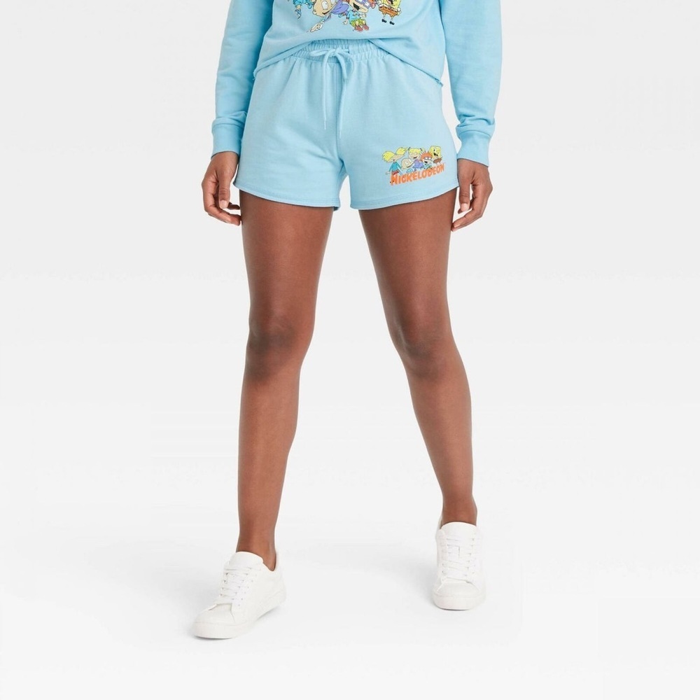 Nickelodeon Rugrats SpongeBob Lounge Shorts Y2K Blue Cartoon S - Picture 5 of 8
